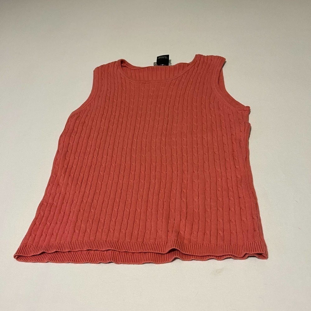 Escapade Pink Ribbed Sweater - Sleeveless Top L